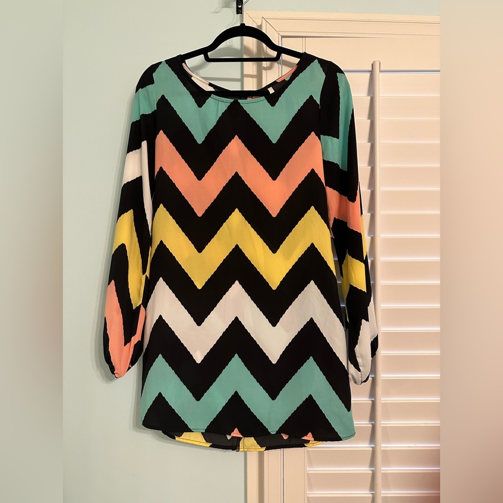 Colorful chevron dress by the brand Sage